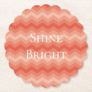 Oranje perzikChevron Kartonnen Onderzetters