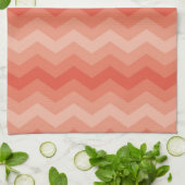 Oranje perzikChevron Theedoek (Gevouwen)