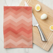 Oranje perzikChevron Theedoek (Quarter Fold)