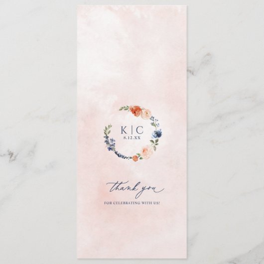 Oranje perzikdeuut Blauwe Tuin Berichten Menu (Achterkant)