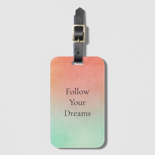 Oranje perzikmunt bagagelabel (Voorkant (verticaal))