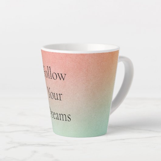 Oranje perzikmunt latte mok (Rechterhoek)