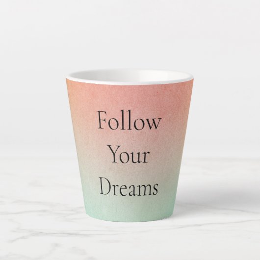 Oranje perzikmunt latte mok (Voorkant)