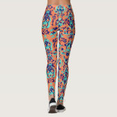 Oranje Perzisch patroon Leggings (Achterkant)