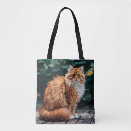 Oranje Perzische kat Tote Bag