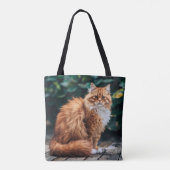Oranje Perzische kat Tote Bag (Achterkant)