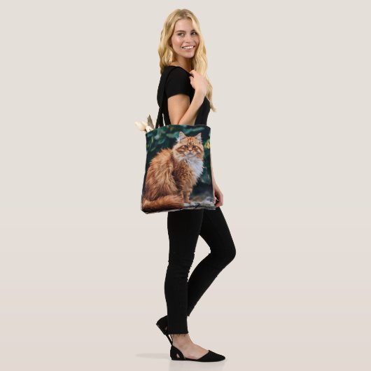Oranje Perzische kat Tote Bag (Op model)