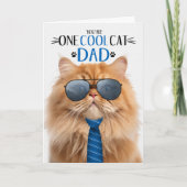 Oranje Perzische Kat Vaderdag Een Koele Kat Feestdagen Kaart (Voorkant)