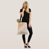 Oranje Perzische Stippen Zig Girly Name Monogram Tote Bag (Op model)