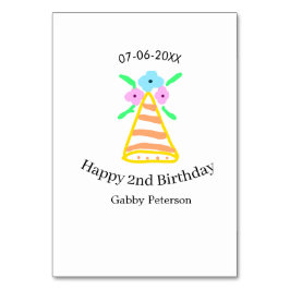 Oranje pet 2e Verjaardag kinder retro floral Brigh Kaart