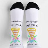 Oranje pet 2e Verjaardag kinder retro floral Brigh Sokken (Top)