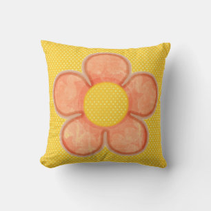 Oranje Petals Polkadot VloerKussens Kussen