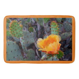 Oranje peul, opuntia cactus, bloemfoto badmat