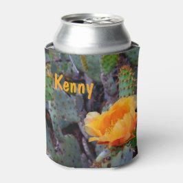 Oranje peul, opuntia cactus, bloemfoto blikjeskoeler