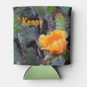 Oranje peul, opuntia cactus, bloemfoto blikjeskoeler (Voorkant)