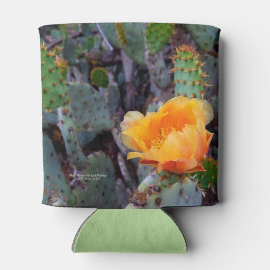 Oranje peul, opuntia cactus, bloemfoto blikjeskoeler (Achterkant)