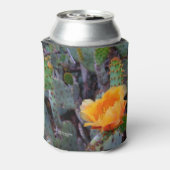 Oranje peul, opuntia cactus, bloemfoto blikjeskoeler (Blikje Achterkant)