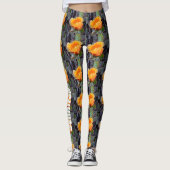 Oranje peul, opuntia cactus, bloemfoto leggings (Voorkant)