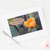 Oranje peul, opuntia cactus, bloemfoto rechthoekige sticker (Envelop)