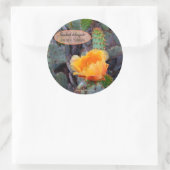 Oranje peul, opuntia cactus, bloemfoto ronde sticker (Tas)