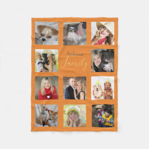 ORANJE Photo Blanket Collage Instagram Gold Fleece Deken