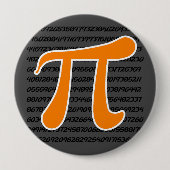 Oranje pi-teken ronde button 4,0 cm (Voorkant)