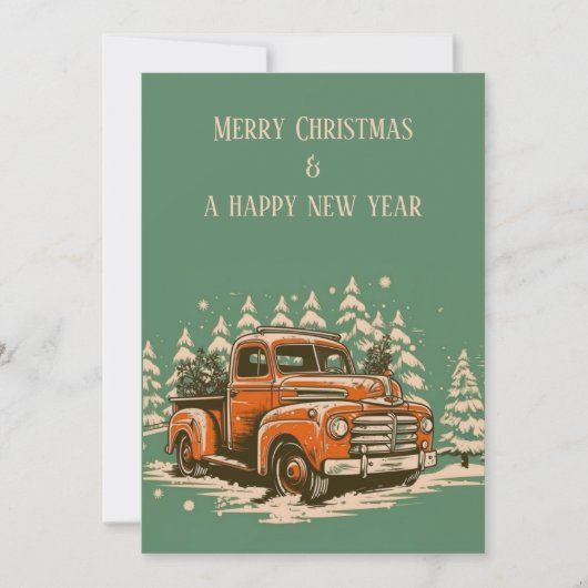 Oranje pick-up kerstkaart (Voorkant)