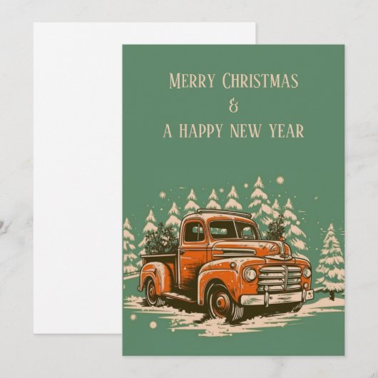 Oranje pick-up kerstkaart (Voorkant / Achterkant)