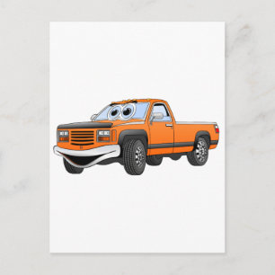 Oranje pick-up truck Cartoon Briefkaart