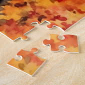 Oranje  pick-up truck in het najaar 16x20 legpuzzel (Zijkant)