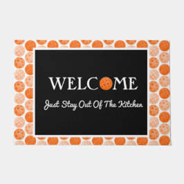 Oranje Pickleball Balls, blijf uit de keuken Deurmat