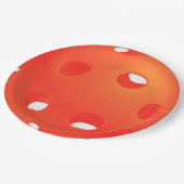 Oranje Pickleball Balls op Witte Pickleball Partij Papieren Bordje (Gekanteld)