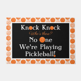 Oranje Pickleball Knock Knock Joke Welkom thuis Deurmat