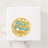 Oranje Pickleball Laten we gepersonaliseerde tekst Bedankjes Labels (In situ)