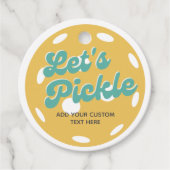 Oranje Pickleball Laten we gepersonaliseerde tekst Bedankjes Labels (Voorkant)