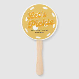 Oranje Pickleball Laten we gepersonaliseerde tekst Handwaaier