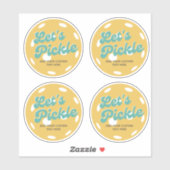 Oranje Pickleball Laten we gepersonaliseerde tekst Sticker (Vel)