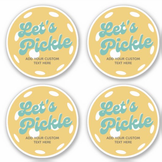 Oranje Pickleball Laten we gepersonaliseerde tekst Sticker (Voorkant)