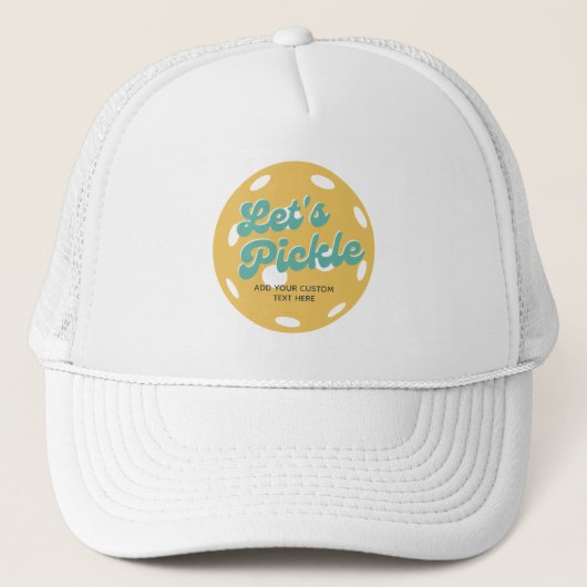 Oranje Pickleball Laten we gepersonaliseerde tekst Trucker Pet (Voorkant)