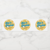 Oranje Pickleball Laten we gepersonaliseerde tekst Waterfles Etiket (Enkel label)