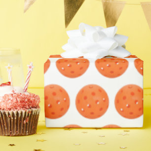 Oranje Pickleball op White Cadeaupapier