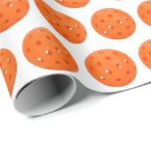 Oranje Pickleball op White Cadeaupapier (Rol Hoek)