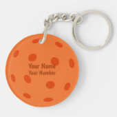 Oranje Pickleball Sleutelhanger (Achterkant)