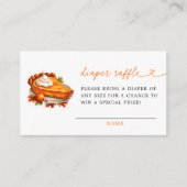 Oranje Pie Pompoen Herfst Baby shower Luier Raffle Informatiekaartje (Voorkant)