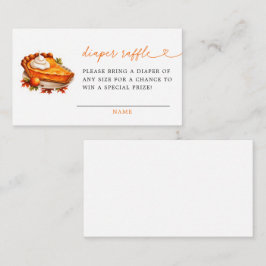 Oranje Pie Pompoen Herfst Baby shower Luier Raffle Informatiekaartje