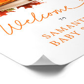 Oranje Pie Pumpkin Herfst Baby shower Welkomstbord Poster (Hoek)
