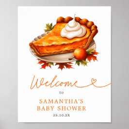 Oranje Pie Pumpkin Herfst Baby shower Welkomstbord Poster