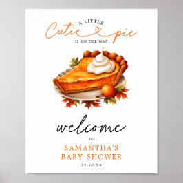 Oranje Pie Pumpkin Herfst Baby shower Welkomstbord Poster
