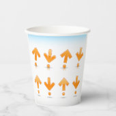 Oranje pijlen papieren bekers (Voorkant)