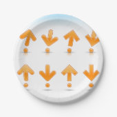 Oranje pijlen papieren bordje (Voorkant)